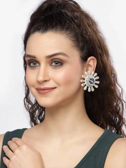 Bijoux by Priya Chandna - Purple Amethyst Pearl Stud Earrings