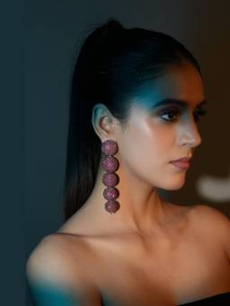 Bijoux by Priya Chandna - Purple Orchid Dangle Drops Earrings
