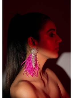 Bijoux by Priya Chandna - Pink Fuchsia Cascade Earrings