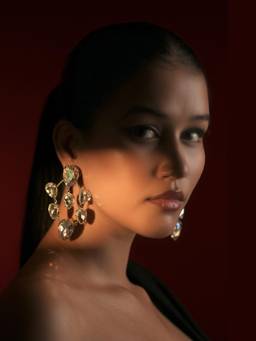 Bijoux by Priya Chandna - Silver Cluster Hoops Earrings