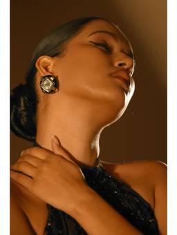 Bijoux by Priya Chandna - Black Noir Frame Studs Earrings