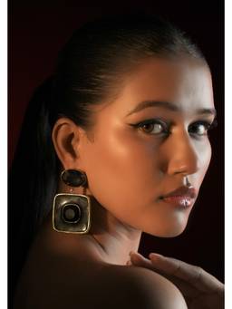Bijoux by Priya Chandna - Black Noir Orbit Drops Earrings