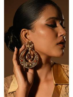 Bijoux by Priya Chandna - Gold Mehfil Chandeliers Earrings