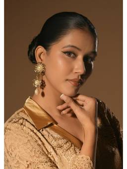 Bijoux by Priya Chandna - Off White Noor Cascade Chandeliers Earrings