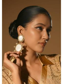 Bijoux by Priya Chandna - White Marble Drops Earrings