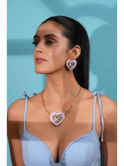 Bijoux by Priya Chandna - Purple Heart Pendant Necklace