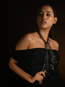 Bijoux by Priya Chandna - Black Drape Necklace