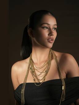 Bijoux by Priya Chandna - Gold Layered Chain Drape Necklace