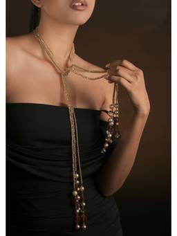 Bijoux by Priya Chandna - Gold Amber Flow Necklace