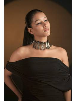 Bijoux by Priya Chandna - Black Noir Fringe Choker Necklace