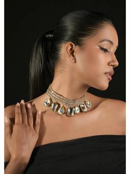 Bijoux by Priya Chandna - Gold Starlit Collar Necklace