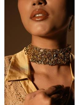 Bijoux by Priya Chandna - Gold Gilded Shard Choker Necklace