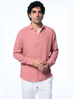 TERRA LUNA - Fabio Ls Linen Pink Casual Shirt