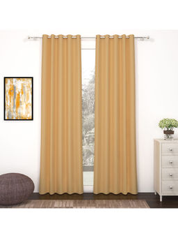 Story@Home - Blackout Beige Door Curtains 7 Feet Long (Pack of 2)
