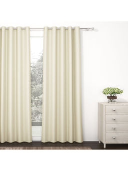 Story@Home - Beige Black Out 1 Pc Door Curtain-7 Feet