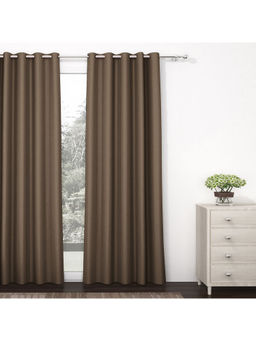 Story@Home - Blackout Copper Brown Solid 1 Pc 7 Feet Door Curtain