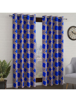 Story@Home - Blue Door Curtain-7 Feet (Pack of 2)