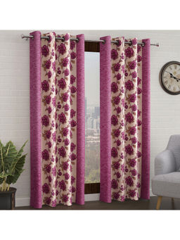 Story@Home - Pink Door Curtain-7 Feet (Pack of 2)
