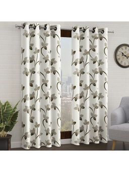 Story@Home - White Door Curtain-7 Feet (Pack of 2)