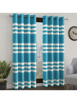 Story@Home - Blue Door Curtain-7 Feet (Pack of 2)