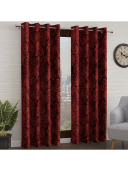 Story@Home - Red Door Curtain-7 Feet (Pack of 2)