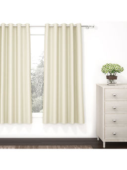 Story@Home - Beige Black Out 1 Pc Window Curtain-5 Feet
