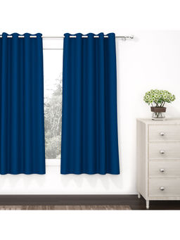 Story@Home - Navy Blue Black Out 1 Pc Window Curtain-5 Feet