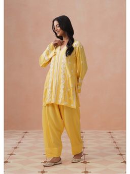 House of Chikankari - Yellow Women Kurta with Salwar