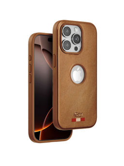 Treemoda - Premium Desert Leather Logo Cut Magsafe Case (iPhone 15 Pro)