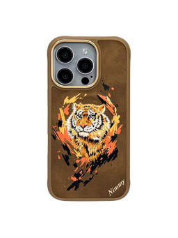 Treemoda - 3D Embroidered Tiger Magsafe Leather Case (iPhone 16 Pro Max)