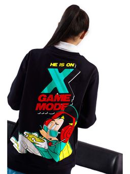 Bonkers Corner - Women Black Graphic Sweatshirt