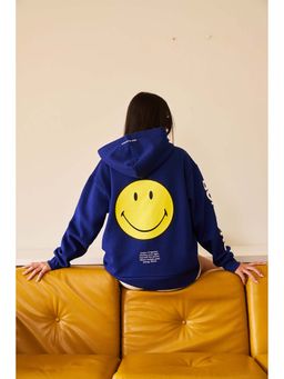 Bonkers Corner - Women Navy Blue Printed Hoodie