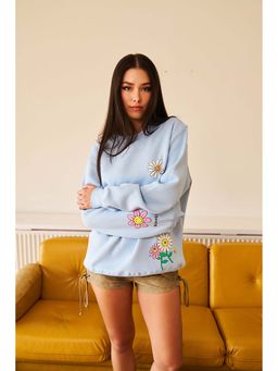 Bonkers Corner - Women Blue Printed Sweatshirt