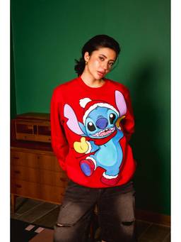 Bonkers Corner - Women Red Graphic Sweatshirt