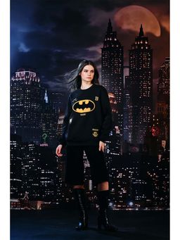 Bonkers Corner - Women Black Embroidered Sweatshirt