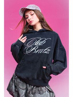 Bonkers Corner - Women Black Printed Hoodie