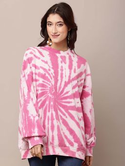 NOBARR - Women Pink Tie & Dye Sweatshirt