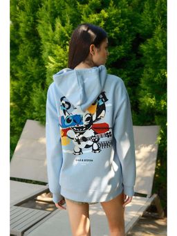 Bonkers Corner - Women Blue Graphic Hoodie