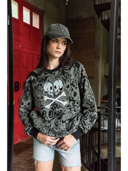 Bonkers Corner - Women Black Graphic Sweatshirt