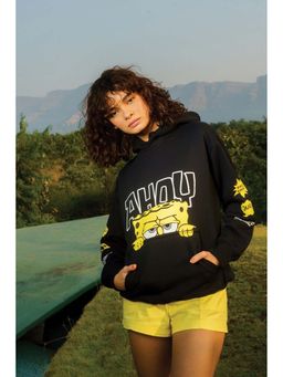 Bonkers Corner - Women Black Graphic Hoodie