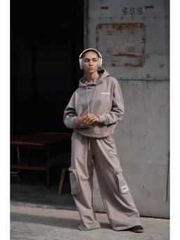 Bonkers Corner - Women Beige Graphic Hoodie