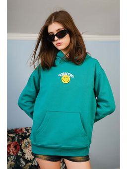 Bonkers Corner - Women Green Solid Hoodie