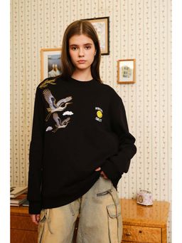 Bonkers Corner - Women Black Printed Sweatshirt