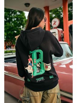 Bonkers Corner - Women Black Graphic Hoodie