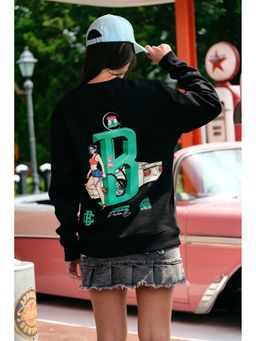 Bonkers Corner - Women Black Graphic Sweatshirt