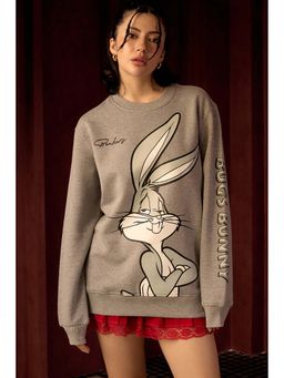 Bonkers Corner - Women Brown Graphic Sweatshirt