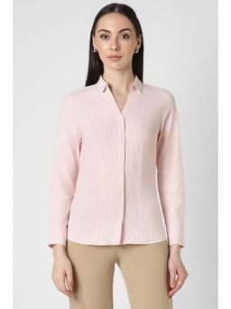 Van Heusen - Women Pink Stripe Long Sleeves Formal Shirt
