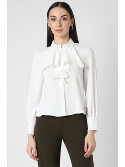 Van Heusen - Women White Solid Long Sleeves Formal Shirt