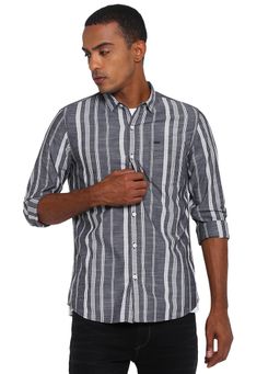 Lee - Men Grey Striped Slim Fit Shirt
