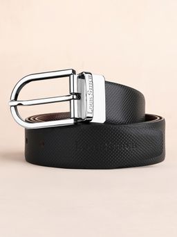Louis Stitch - Men's Spanish Leather Formal Reversible Chrome Buckle Belt
